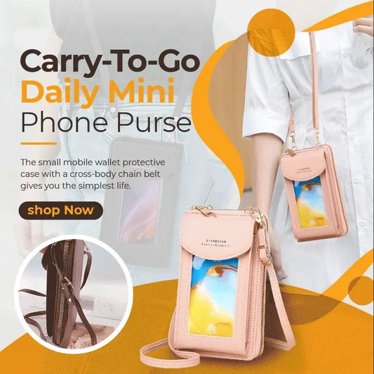 📱👝 Női crossbody telefontáska | Mini pénztárca lopásgátló cipzárral 🛡️💰