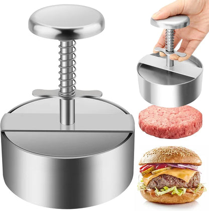 🍔 Kézi húspreselő hamburgerpogácsákhoz – ✨ Egységes forma, gyors előkészítés és zökkenőmentes, profi grillezési élmény 🛡️🥩