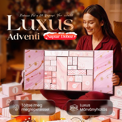 🎅🎁 24 nap meglepetésekkel — Rózsaszín márvány adventi naptár 2025 🧒💕