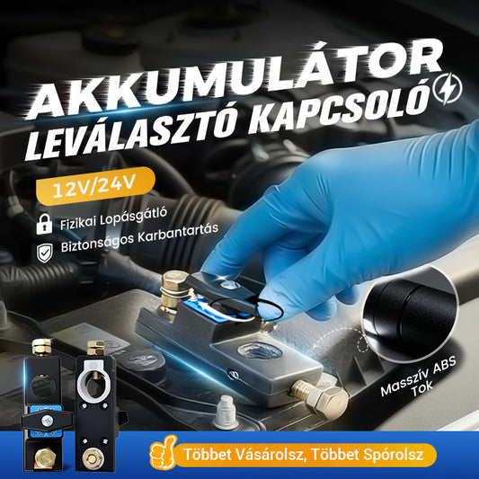 🚗⚡12V/24V akkumulátor leválasztó kapcsoló a járműhöz