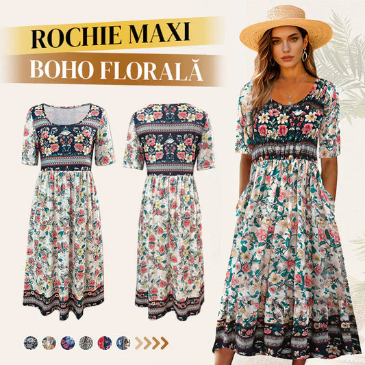 🔥【S-4XL】👗 Női elegáns bohém nyomtatott ruha 💃✨