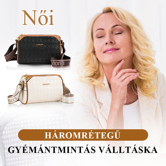 🔥Nyári kiárusítás: 40%-os kedvezmény👜Prémium háromrétegű gyémánt mintás divatos crossbody táska✨
