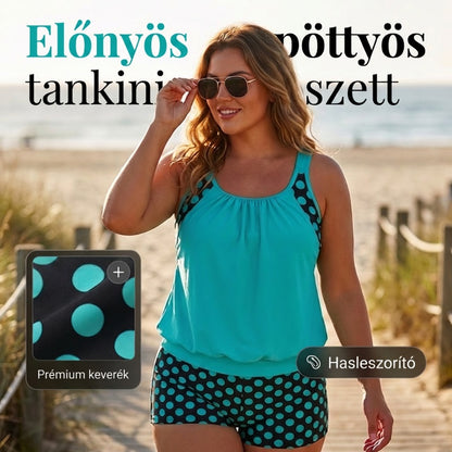 🔥👙 Trendi pöttyös bikini szett – Gyorsan száradó anyag, UV-védelem, tökéletes úszáshoz, szörfözéshez és medencebulikhoz 🏖️🏄‍♀️