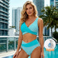 👙 S-3XL 🌊 Két Részes Színblokkos és Csíkos Bikini Fürdőruha 🎨 – Raktáron & Utánvétes 📦🚚