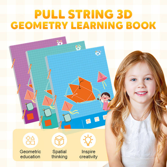 👩‍🏫📐 Interaktív matek varázslat! Húzózsinóros 3D geometriai könyv – Tanulja meg könnyedén az alakzatokat! 👶🧠