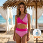 👙 S-3XL 🌊 Két Részes Színblokkos és Csíkos Bikini Fürdőruha 🎨 – Raktáron & Utánvétes 📦🚚