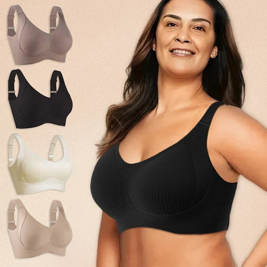 🔥[M-3XL]💖 Csíkos fehérnemű plus size méretben W támlával a kényelemért és a stílusért!