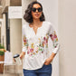 🔥【M-4XL】🥰 Női virágmintás V-nyakú póló 🌸👚