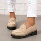 💖🌬️ Női Slip-On Chunky Loafer Cipők Platform Talppal | Széles Illeszkedés és Párnázott Talpbetét 👡✨