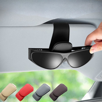 🚗✨ Mágneses bőr autós napszemüveg tartó: Stílusos rend a kocsiban 💖😎