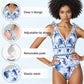 🌞 S-3XL 🌊 V nyakú, csipkés, nyomtatott egyrészes fürdőruha és szoknya 🩱⛱️