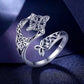 🥰 S925 Sterling Ezüst Kelta Csomós Nyitott Gyűrű 💍✨