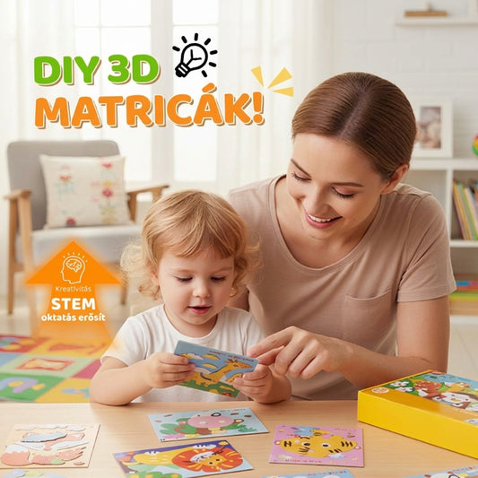 🧠🧩 Gyerekek DIY 3D EVA Matricás Kézműves Készlet - Szórakoztató 3 Év Felett 🎨🎁