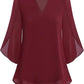 🔥 [S-2XL] 👚💖 V-nyakú sifon ing