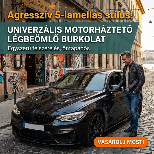 🚘✨ Univerzális autó motorháztető szellőzőrács dísz – ABS anyag, könnyű öntapadó szerelés, többféle kivitelben 👨‍🔧🏎️