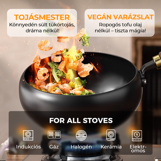 👨‍🍳🍳 Strapabíró, bevonat nélküli vasedény – vastag falú az egyenletes melegítésért, kémiai bevonat nélkül, biztonságos családi főzéshez 🍲✨