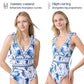 🌞 S-3XL 🌊 V nyakú, csipkés, nyomtatott egyrészes fürdőruha és szoknya 🩱⛱️