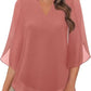 🔥 [S-2XL] 👚💖 V-nyakú sifon ing