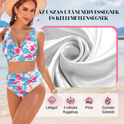 🌼 S-2XL 👙 Női divatos, szexi, nyomtatott fürdőruha 3 darabos szett 💃
