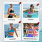 🌞🏖️ Színblokkal Díszített Nylon Sportos 3 Részes Bikini Szett – Magas Derekú és Hasformáló Fürdőruha 🩱🌊