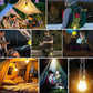 🏕️ Meleg fényű, napelemes LED kemping izzó – 🔋 Zöld energia és kényelmes, hangulatos éjszakai fények a szabadban ✨🌿