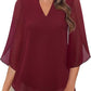 🔥 [S-2XL] 👚💖 V-nyakú sifon ing