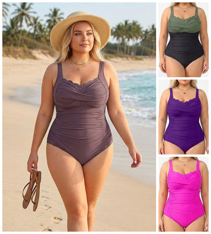 🌞🩱 Női klasszikus plus size egyrészes fürdőruha – Kényelmes tartás és magabiztos nyári megjelenés 🌊✨