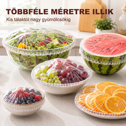 🍽️🛡️ Eldobható nyújtható élelmiszerfólia tálakra és tányérokra: Rugalmas és praktikus ✨🌿