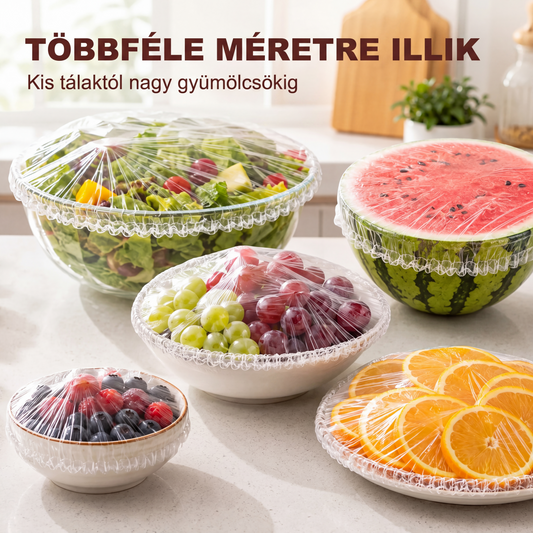 🍽️🛡️ Eldobható nyújtható élelmiszerfólia tálakra és tányérokra: Rugalmas és praktikus ✨🌿