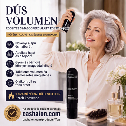 🍑✨ 90 ml-es bolyhosító hajformázó spray: Hosszan tartó dúsító köd, barackos illattal 🌿💧