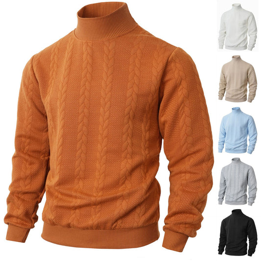 🔥 Férfi Téli Thermo Slim-Fit Garbó Pulóver — Kábel Kötött Kiadás 🧥❄️