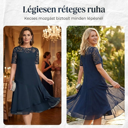 ⏰ UTOLSÓ NAPI PROMÓCIÓ - 50% KEDVEZMÉNY 💖 [S-3XL] 👗✨️ Női Réteges Háló A-vonalú Midi Ruha