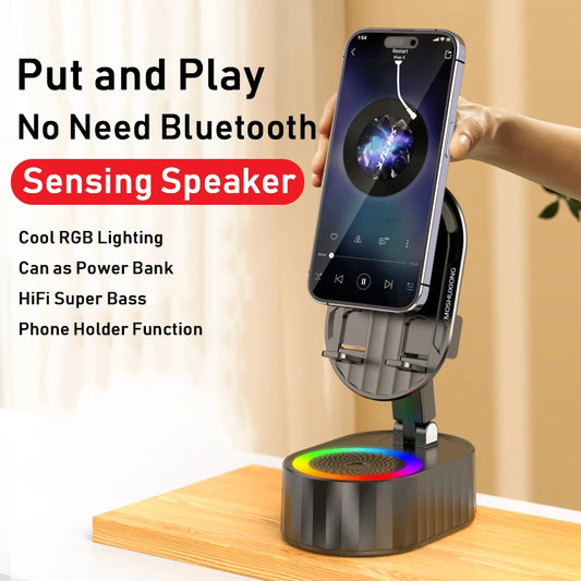 🔥 Vezeték nélküli indukciós Bluetooth kihangosító mobiltelefon-tartó 📱🔊