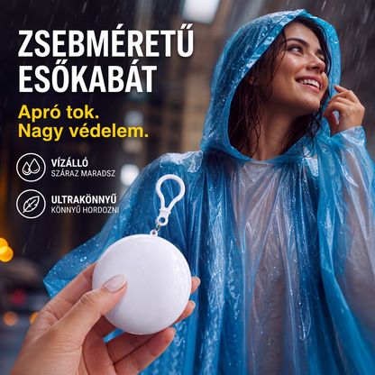 🌧️ Hordozható, eldobható esőkabát – ✨ Pehelysúlyú, azonnali védelem és zökkenőmentes, gondtalan kirándulás 🎒🏕️