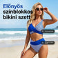 👙 S-3XL 🌊 Két Részes Színblokkos és Csíkos Bikini Fürdőruha 🎨 – Raktáron & Utánvétes 📦🚚