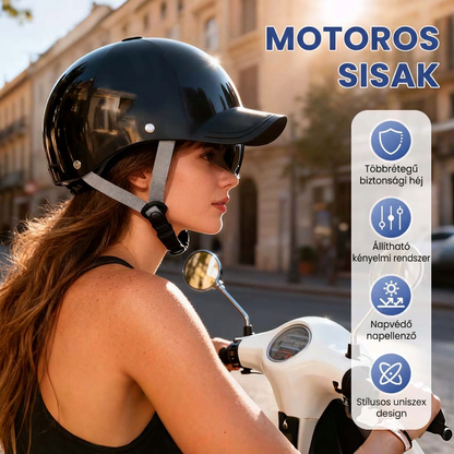 🔥 Unisex Baseboll Sapka Stílusú Motorkerékpár Sisak 🏍️🧢