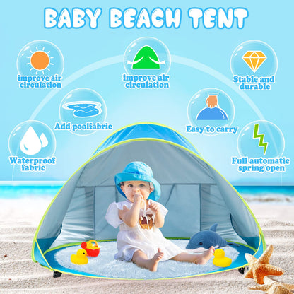 🏖️ Baba Strand Sátor – ☀️ UV50+ azonnali árnyékolás és zökkenőmentes, biztonságos családi tengerparti élmény ✨👶