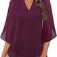 🔥 [S-2XL] 👚💖 V-nyakú sifon ing