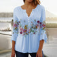 🔥【M-4XL】🥰 Női virágmintás V-nyakú póló 🌸👚