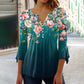 🔥【M-4XL】🥰 Női virágmintás V-nyakú póló 🌸👚