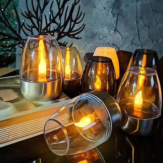 🕯️ LED gyertyák hangulatfény - Napenergia táplálású 🌞🔋