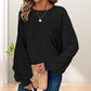 💖 (XL-4XL) 👚✨ Női bordázott, laza pulóveres felső
