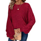 💖 (XL-4XL) 👚✨ Női bordázott, laza pulóveres felső