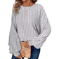 💖 (XL-4XL) 👚✨ Női bordázott, laza pulóveres felső