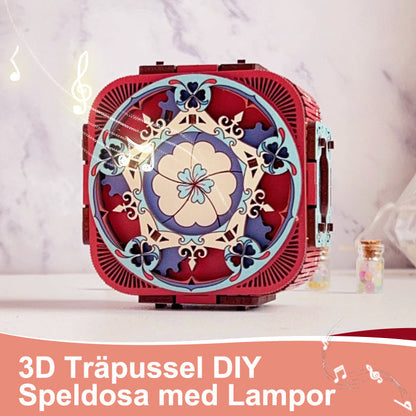 🎉 3D fa kirakó DIY zenélő doboz világítással 🎁🎶