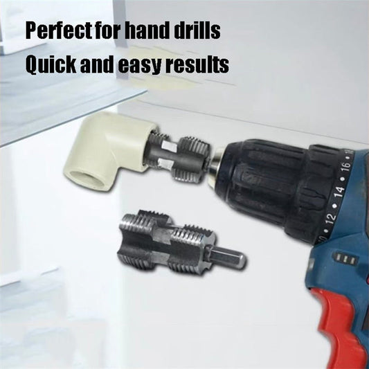 🛠️ Elektromos Fúróval Kompatibilis PVC Csőmenetesítő Készlet Különböző Mértékekkel 👨‍🔧👍