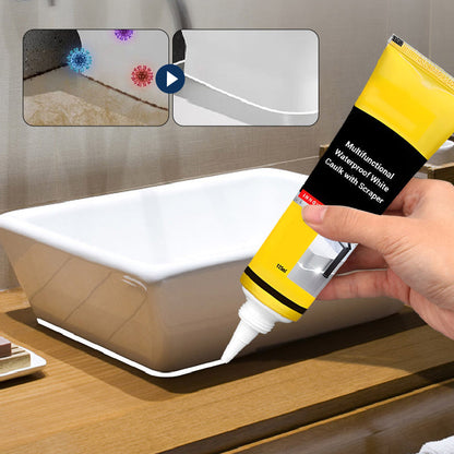 【🔥 Vásároljon 2 kap 1 ingyenes】☔ Többfunkciós, vízálló fehér tömítőanyag kaparóval 👨‍🔧