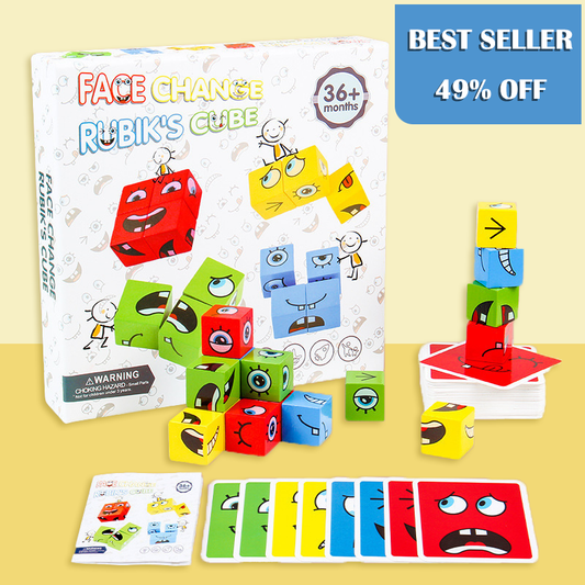 🧠💡 5D Puzzle Oktatási Arcok Változó Családi Játék 🧩
