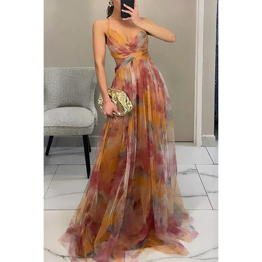 🌸Tavaszi ajánlatok💐 Mesh nyomtatott Camisole ruha nőknek