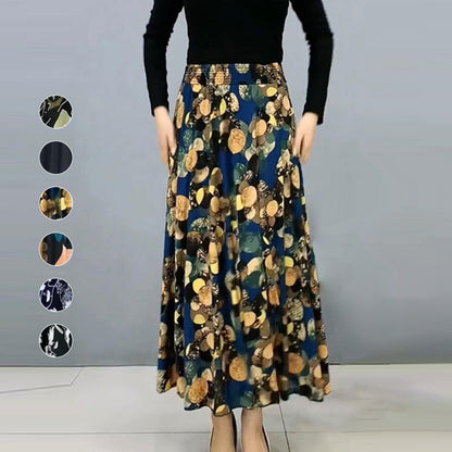 【S-4XL】💐Női hosszú pliszírozott magas derekú virágos szoknya